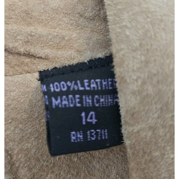 Vtg Context Womens 14 Jacket Y2K Suede Brown Blazer 100% Leather Cowgirl Western - Picture 5 of 8